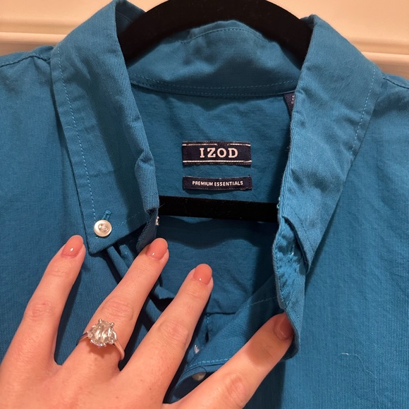 Izod Premium Essentials button down wrinkle free blue size XL TALL - Picture 4 of 6